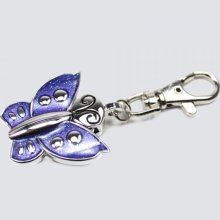 Butterfly Quartz Pocket Watch w/Keychain | PURPLE