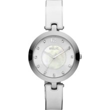 Camille White Enamel Half-Bangle Watch