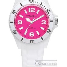 Cannibal - Childrens White Rubber Pink Dial Watch - Cj209-01e
