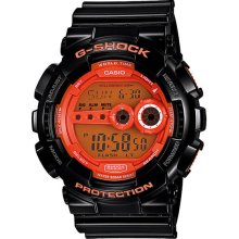 Casio 51mm Black Resin G-Shock Orange Digital
