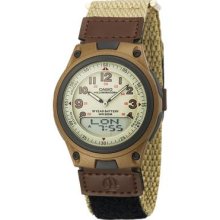 Casio Brown Casual Sports Watch with Cloth Band