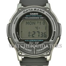 Casio Data Bank Men's Digital Alarm Data El Light 50m Wr Sport Watch Db-34h