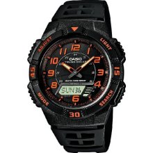 Casio Men's Quartz Watch With Black Dial Analogue - Digital Display And Black Resin Strap Aq-S800w-1B2vef