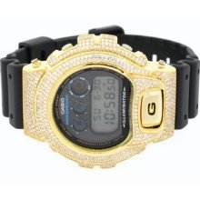 Casio Shock 6900 Watch Simulated Lab Made Diamond Pave Yellow White Fully Iced