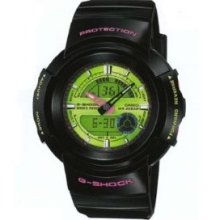Casio Shock Crazy Colors Men's Watch Black Pink Lime Day Date Month Display