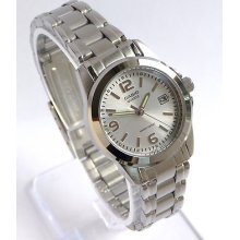 Casio Silver Dial With Date Ladies Watch - 1 (special Offer)