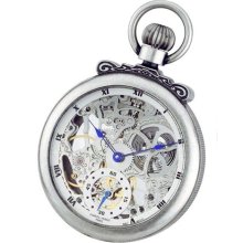 Charles Hubert Mechanical Silver Tone Pocket Watch with Antiqued Case Charles Hubert Mechanical Silver Tone Pocket Watch with Antiqued Case