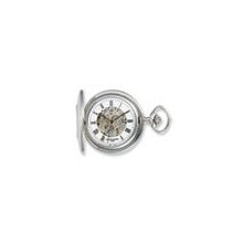 Charles Hubert Solid Stainless Steel White Pocket Watch