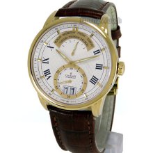 Charmex Of Zermatt Switzerland Retrograde Multifunction Sapphire Gold Plate 1955