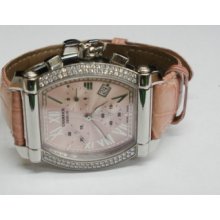 Charriol Ladies Columbus Quartz Watch 060t Pink Dial Diamond Bezel