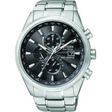 Citizen AT8010-58E Watch World A-T Mens - Black Dial Stainless Steel Case Automatic Movement