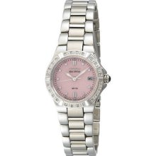 Citizen Eco Drive Riva Pink Dial Diamond Bezel Ladies Watch EW0890-58X