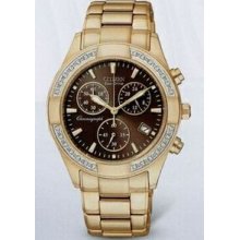Citizen Eco Drive Rose Gold Regent Chronograph Watch With Brown Dial