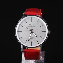 Classic Simple Elegant Mens&ladies Quartz Wrist Watch Leather Strap 5 Colors