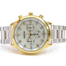 Clear Gold Geneva Designer Style Unisex Bracelet Watch