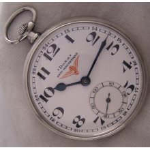 Collectible Railroad Doxa '1925 Antique Swiss Pocket Watch Perfect Serviced