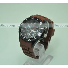 Color Chrono Calendar Silicone Jelly Wrist Watch Gift Sport Fashion