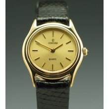 Concord Royal Mariner Solid 14k Yellow Gold Lady Quartz Thin Dress Watch 2061257