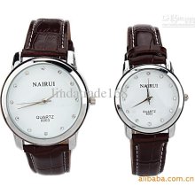 Couple Watch Gift Set Leather (pu) Belt Lovers Watch Quartz Japan Mo