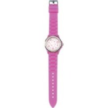 Darice Silicone Watch-hot Pink With Rhinestone Dial