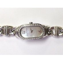 DAVID YURMAN Sterling Silver Stainless Steel Diamond Ladies Bracelet Watch