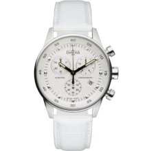 Davosa Ladies Fashionable Chronograph Watch 16754515 With White Dial And Matching Strap