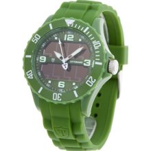 Detomaso Edoardo Solar Men's Quartz Watch With Multicolour Dial Analogue Display And Green Silicone Strap Dt2008-F