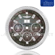 Diamond Black Mother Of Pearl Dial Set For Breitling Bentley 6.75 Series Watch