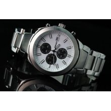 Dkny Mens Chronograph Black & White Dial Stainless Steel Bracelet Watch Ny1255
