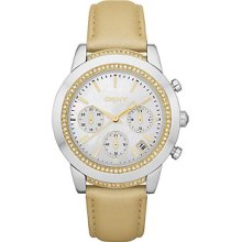 Dkny Ny8584 Unisex Gilt Leather Stainless Steel Case Watch