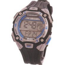 Dunlop DUN-117G03 - Dunlop Men Digital Chronograph Watch, Blue Dial Details And Black Band