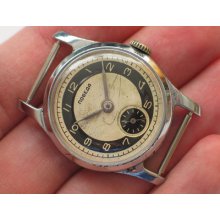 Early Soviet Pobeda Zim Watch Small Chromed Case 15j Serviced 3q-1957 Vgc+