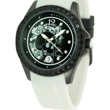 Ed Hardy Unisex Techno TE-WH White Polyurethane Quartz Watch with ...