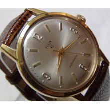 Elgin Men's Gold Automatic Swiss Made Watch w/ Lizard Strap