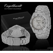 Engelhardt Watches, Diver Automatic Watch, 1000 Feet, Silver Dial, German Watch