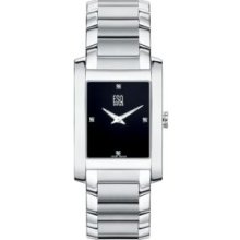 Esq By Movado Mens Stainless Steel Black Dial Diamond Watch 07301299