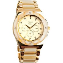 Eton Women's Quartz Watch With Beige Dial Analogue Display And Beige Resin Bracelet 2991J-Cr