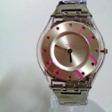 Extremely Rare Swiss Swatch Skeleton Quartz Wristwatch