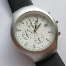 Factory Sample Aluminum Case Chrono Date At '3' Quartz N.o.s. Watch Running