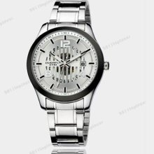 Fashion Eyki Luxury 3atm Date Steel Japan Quartz Men Wrist Watch White