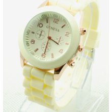 Fashion Geneva Silicone Jelly Gel Quartz Analog Sports Unisex Wrist Watch D11