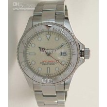 Fashion Hand Wind Yacht Master Women Automatic Watch Silver Dial Sil