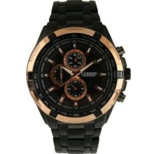 Fashion Hours Clock Luxury Sport Men Black Golden Steel Wrist Watch Et10008a Fashion Hours Clock Luxury Sport Men Black Golden Steel Wrist Watch Et10008a