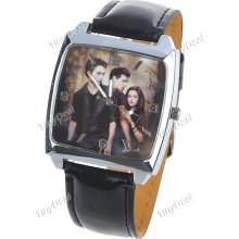 Fashion Quartz Lady Watch w/ Popular Background of 3 Famous Twilight Stars