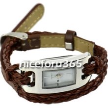 Fashion Retro Ladies Quartz Sennit Bracelet Charm Wrist Watch 5 Colors N4u8