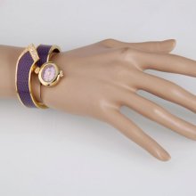 Fashion Snake Skin Quartz Wrist Watch | Purple