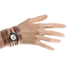 Fashion women's Bracelet Style watch Quartz Analog with Multi-Strand Rings