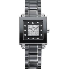 Fendi Black Ceramic Quadro Womens Watch F625110DPDC