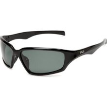 Fila Black Frame Green Lens One Size Filasf012P 700 Sf012P Polarized Sport Sunglasses, Black Frame Green Lens, One Size