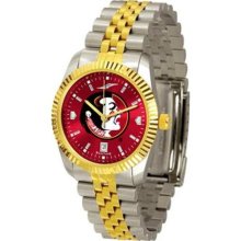 Florida State Seminoles FSU NCAA Mens 23Kt Executive Watch ...